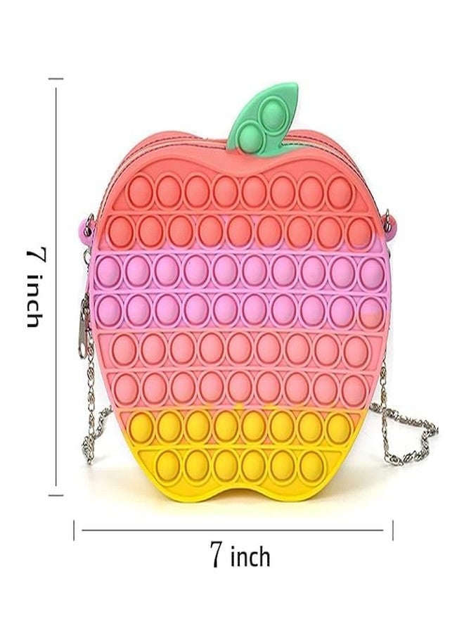 CLAPONE Poppet Pop It Toy for Kids Multicolor Fidget Toy with Popping Sounds, Sensory Toy, Stress Relief, Anxiety Relief, Daytime & Nighttime Use, Classroom (Multicolor, Apple Shape Pop It) - Image 2